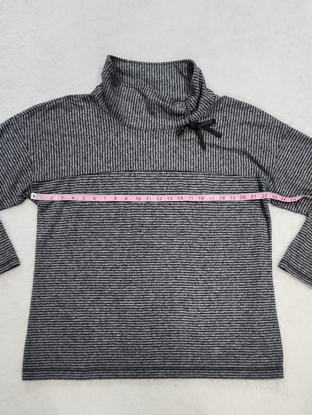 T By Talbots Long Sleeve Striped Cowlneck Sweatshirt Top - Picture 3 of 7